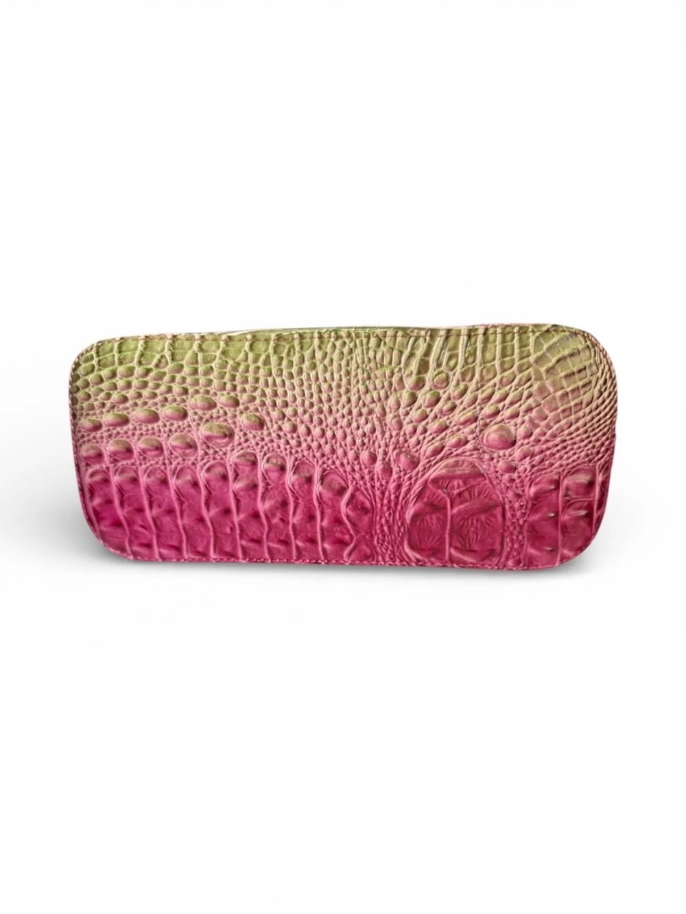 Pink and Green Ombre Croc-Embossed Tote Bag - Picture 7 of 8